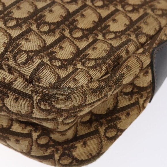 Authentic Christian Dior Trotter Canvas Shoulder Bag Brown Gold - Picture 7 of 16